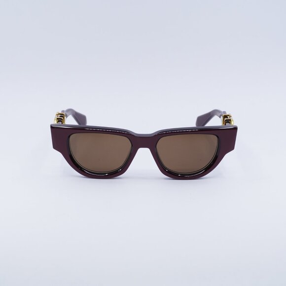 Valentino V-DUE VLS-103B Sunglasses Bordeaux Cat Eye Frame, Dark Brown Lenses main image 9